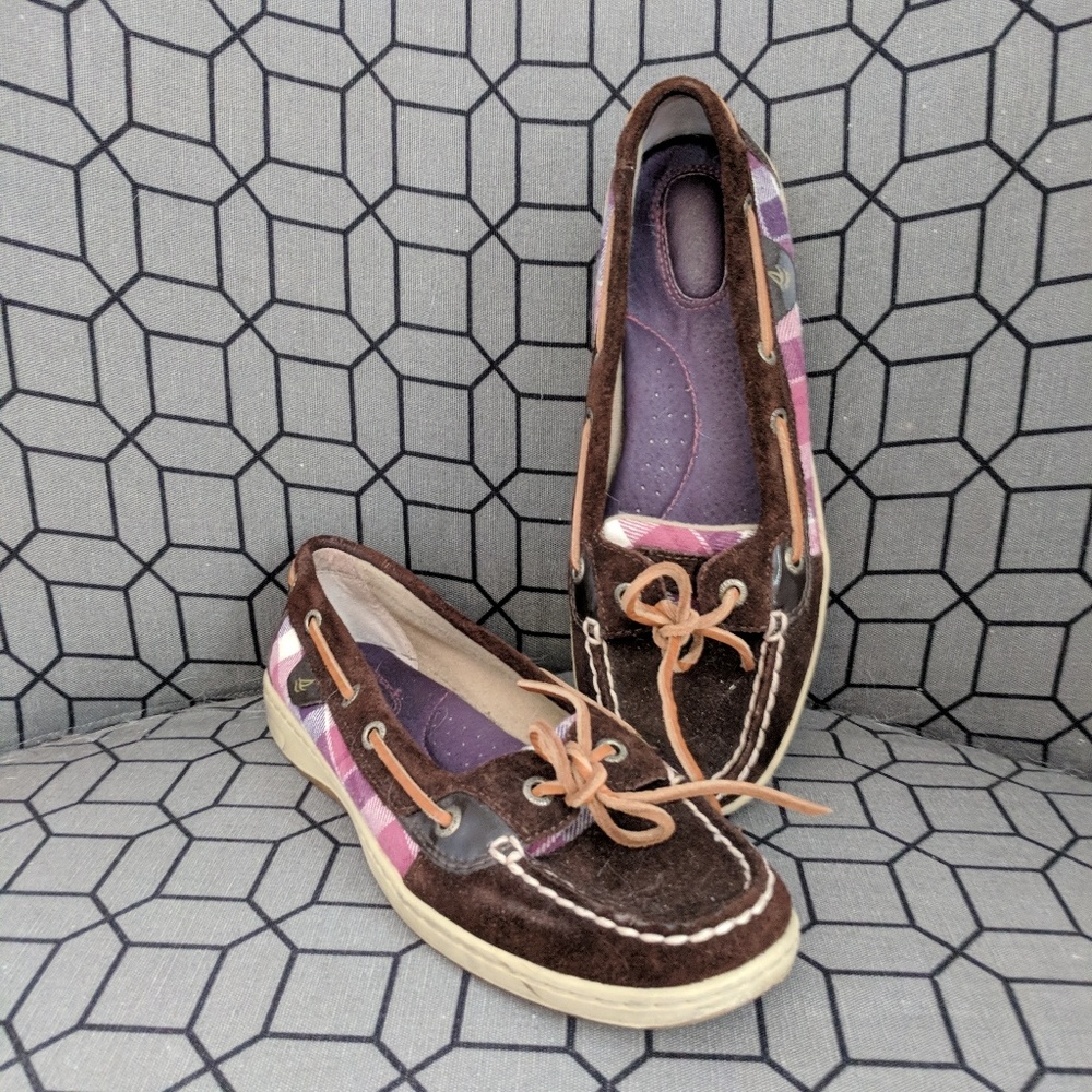 Purple Plaid Sperry Boat Shoes